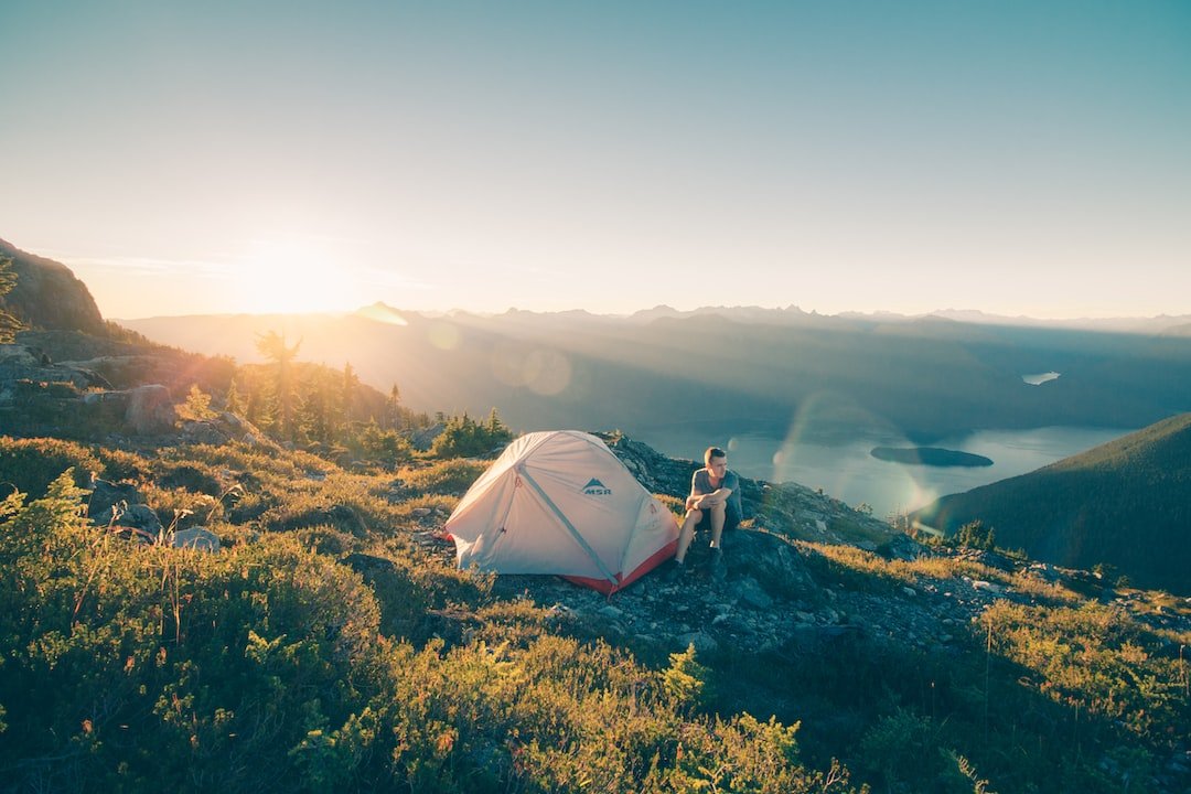 Camping at the top of a hill