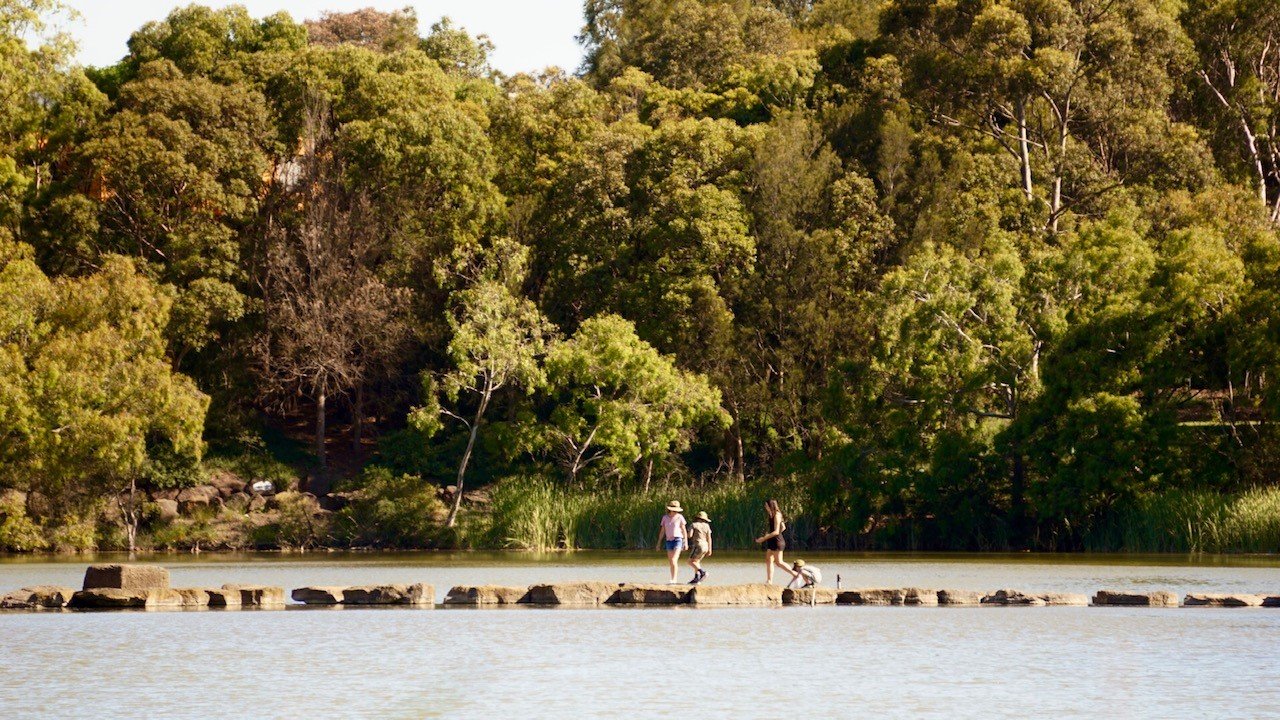 Newport Lakes Reserve stepping stones