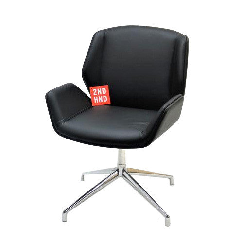 Kruze stol sort læder 2ndhnd.com - Kvalitetskontormøbler