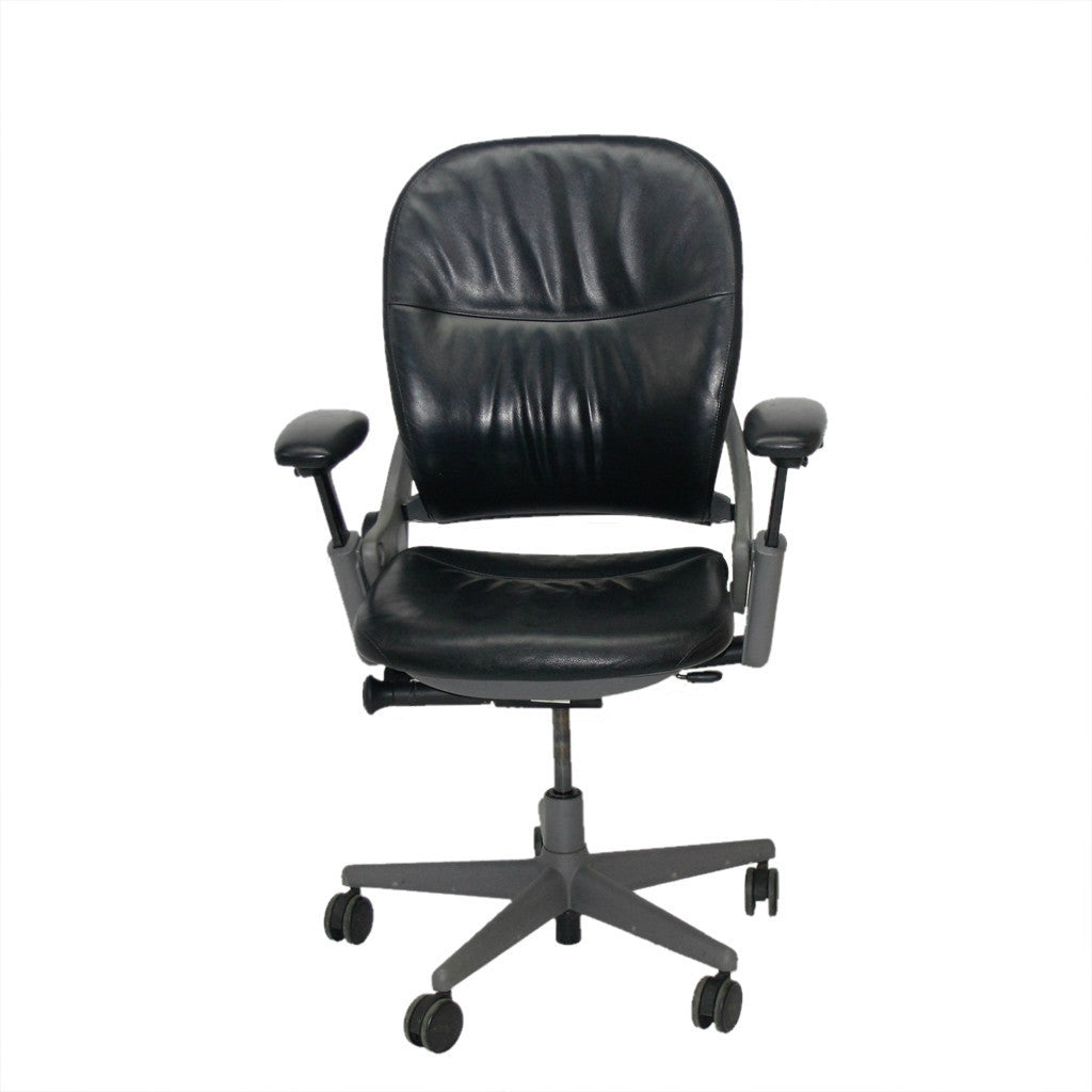 steelcase leap v1 chair original black leather