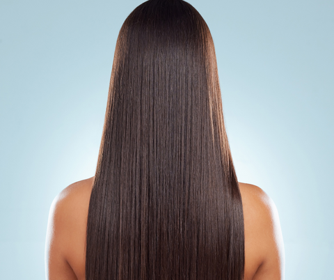 long shiny hair of woman