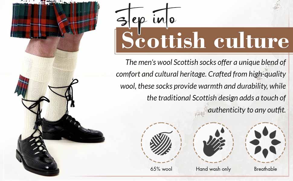 Enhanced Brand Content Module 4 Mens Traditional Scottish Socks UK 6-11