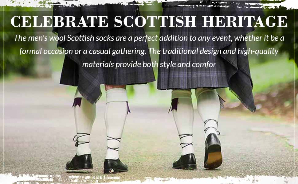 Enhanced Brand Content Module 5 Mens Traditional Scottish Socks UK 6-11
