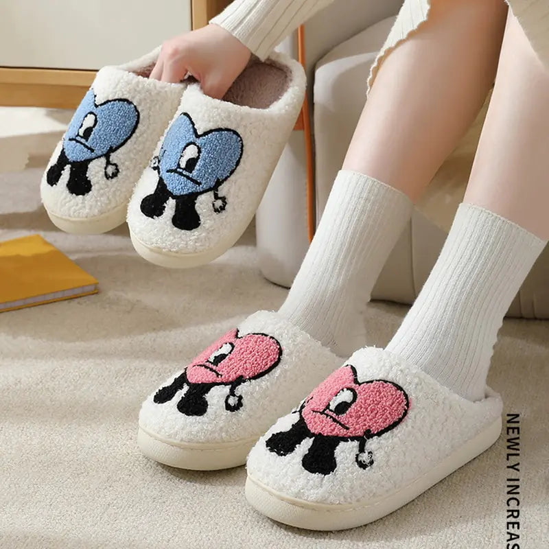 Another image of Love Heart Fluffy Slippers