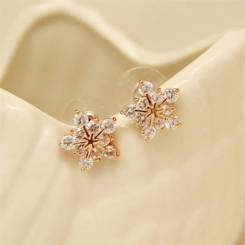 Another view of Christmas Snowflake Stud Earrings