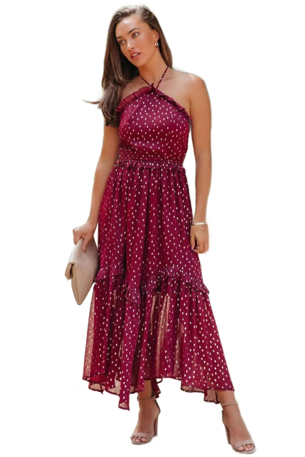 Red Polka Dot Long Dress