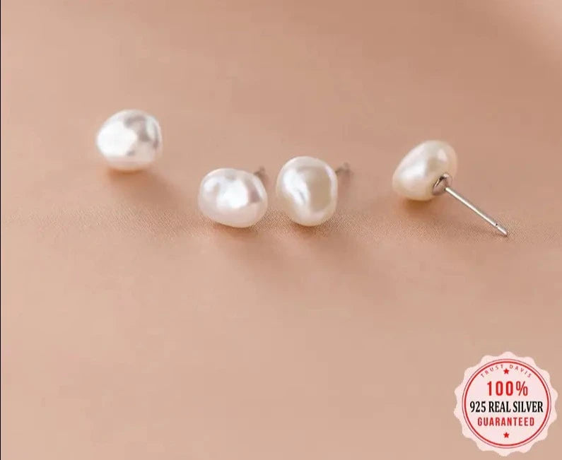 Baroque Pearl Stud Earrings