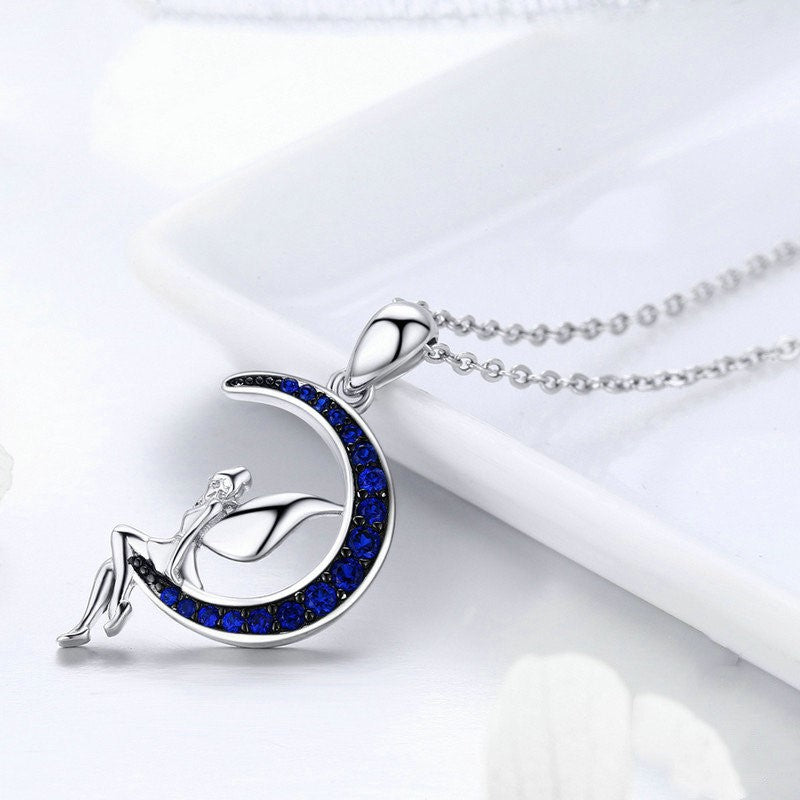 Moon Fairy s925 platinum plated necklace