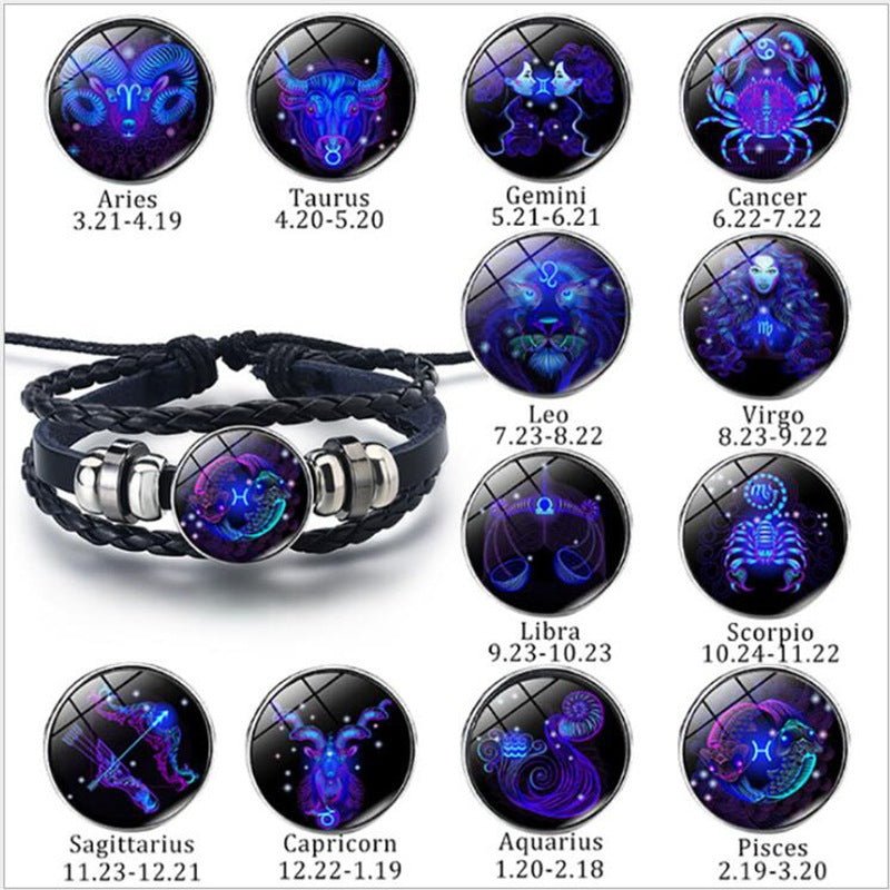 Zodiac Constellation Bracelet Braided Design For Men Women