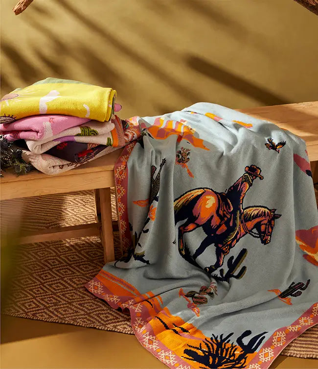 Lone Bronco Rider Throw