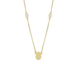 Pearl Autumn 18ct Gold Pendant Necklace