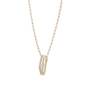 Cali Trio 18ct White, Rose & Gold Chain Pendant Necklace