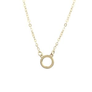 Noemi Mini Circle 18ct Gold Pendant Necklace