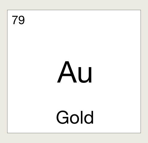 Chemical symbol for gold