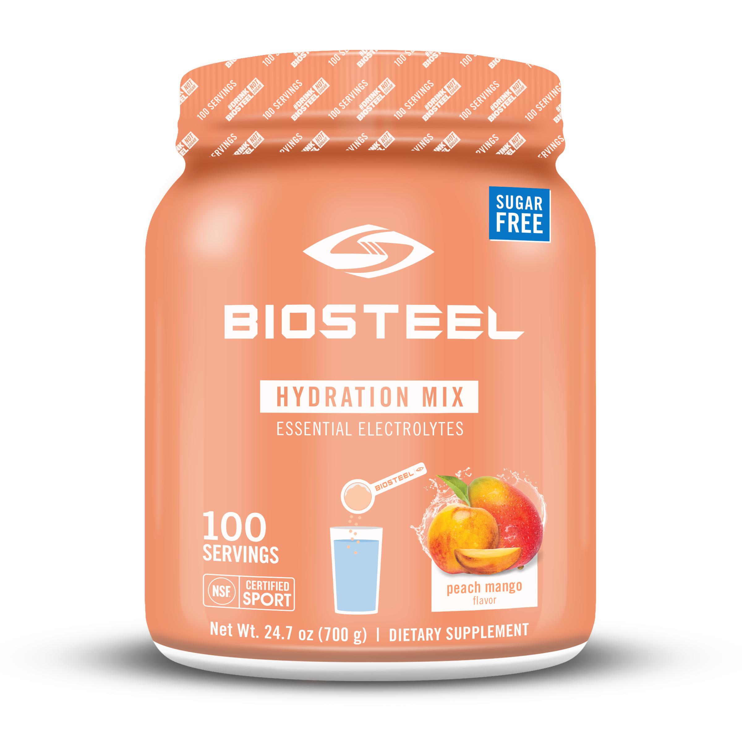 HYDRATION MIX  Urheilujuomajauhe / Peach-Mango - 100 Annosta/ Huom! Parasta ennen 11/23 - BioSteel Finland product image