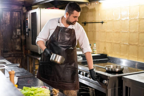 Tablier de cuisine en cuir