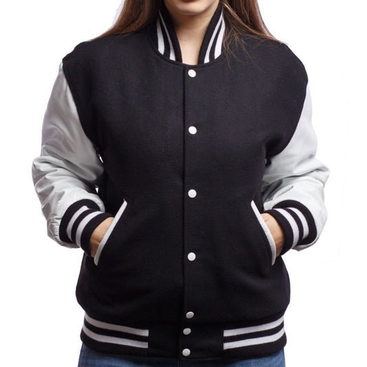 Varsity Base Black Wool Body Letterman Jacket