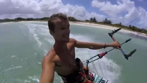 Pro kiteboarding and vlogger Jake Kelsick uses the Pro Standard Grill Mount to shoot all his POV footage. 