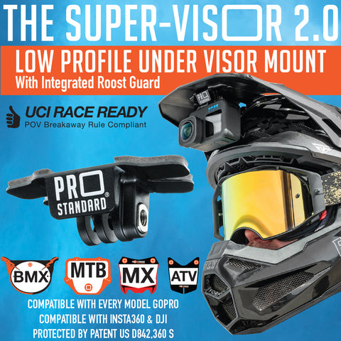 Pro Standard Super-Visor 2.0 The UCI Legal low profile under visor gopro mount