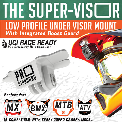 The Pro Standard Super-Visor Low Profile Under Visor GoPro Helmet Mount