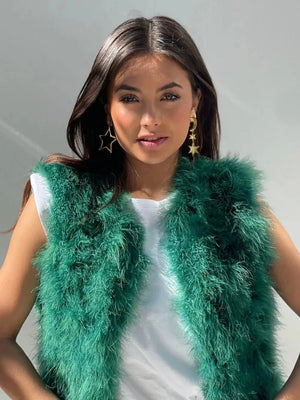 18K Gold-Plated Moon & Star Dangle Earrings - Ply Style