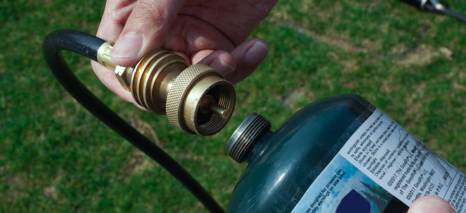 Connect propane tank to hose