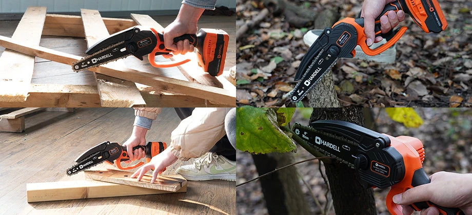 The use of cordless mini chainsaw