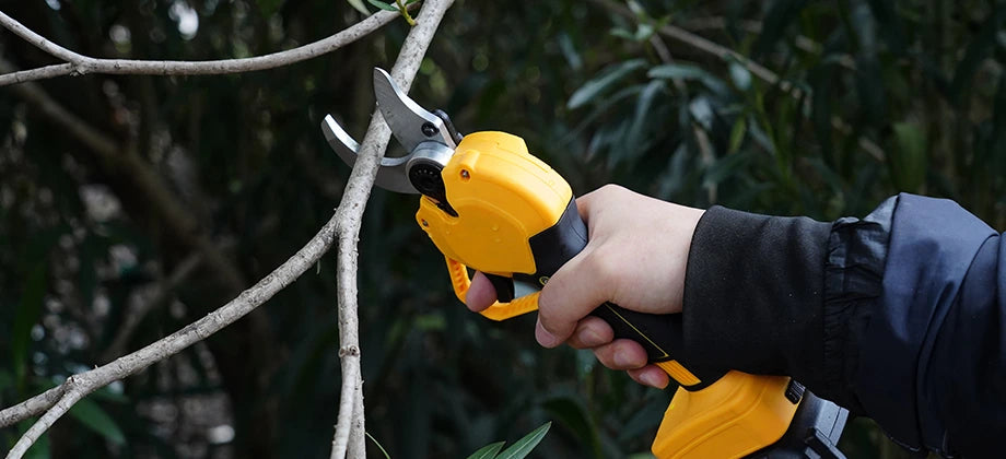 electric pruning shears cuts branches