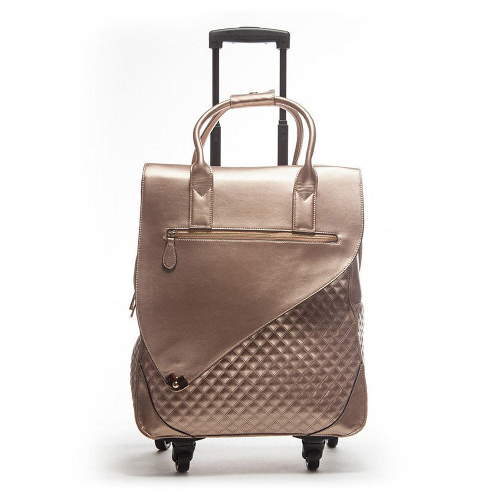 rose gold rolling luggage