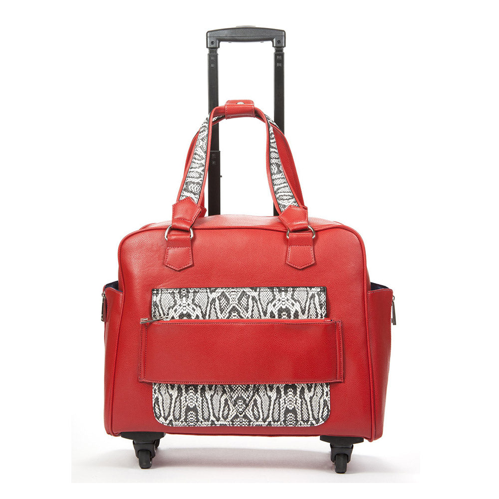 red carry on bag