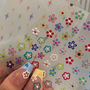 5D Flower Jelly Nail Sticker - Creme Cloud