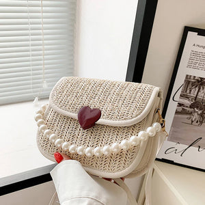 Straw Crossbody Bag - Creme Cloud