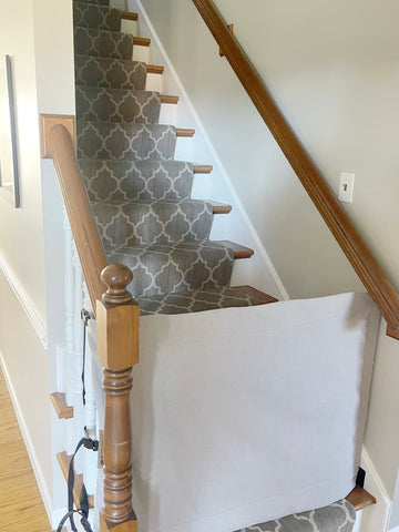 baby and pet gate for staircase with banister on one side