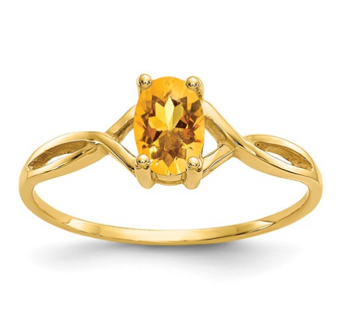 14K YELLOW GOLD CITRINE BIRTHSTONE RING