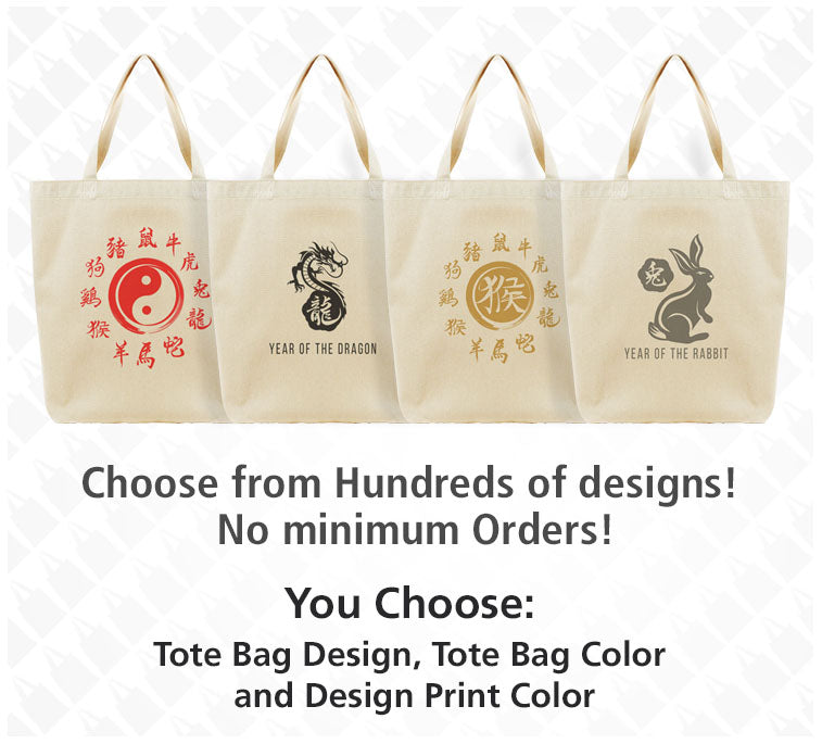 Chinese Astrology Design Tote Bags