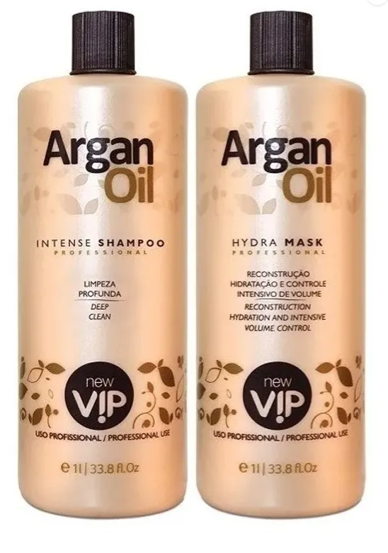 New Vip Argan Oil Hair Smoothing KIT 2 x 1000ml