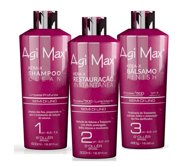Agi Max Red Brazilian Keratin Kera-x Soller Treatment 3 X 500ml 3,0 fl.oz - Keratinbeauty