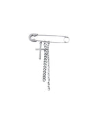 Safety Pin Cross Earring