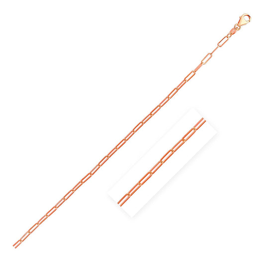 Paperclip Chain Necklace In 14K Solid Yellow Gold, 16 18 20 24 Length  ,1.5mm 2.5mm 3.3mm 4.2mm Width