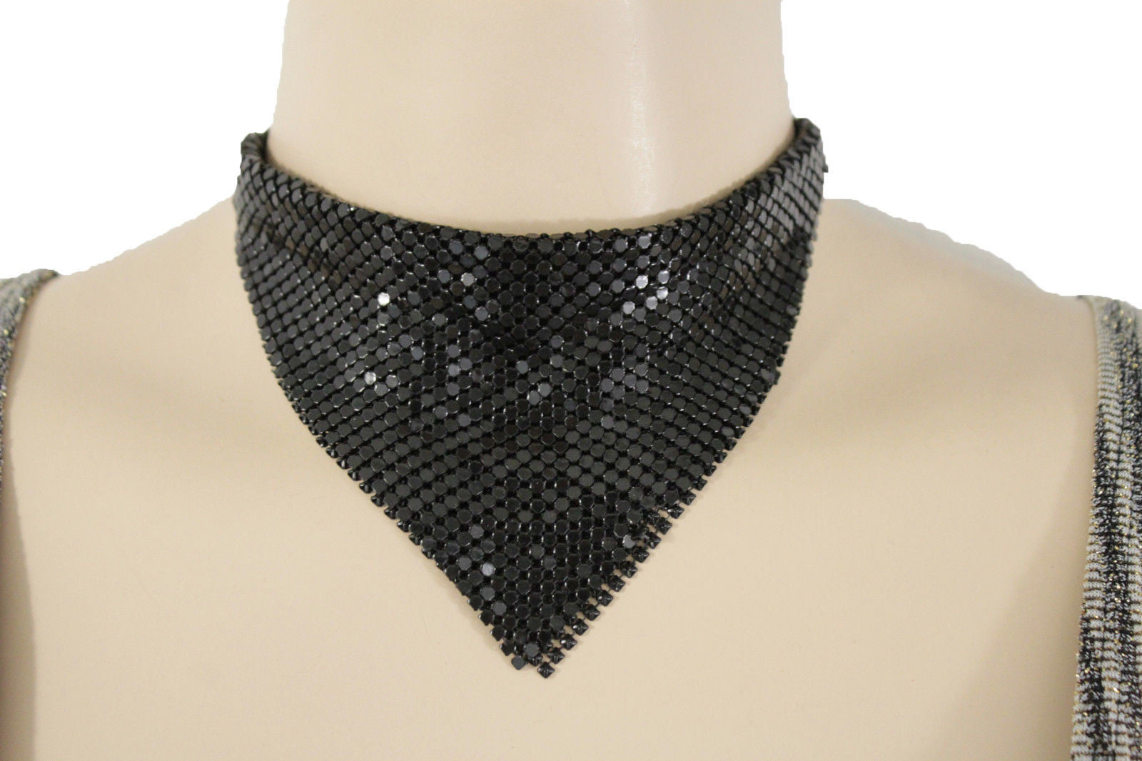 Women Black Gold Mesh Jewelry Short 