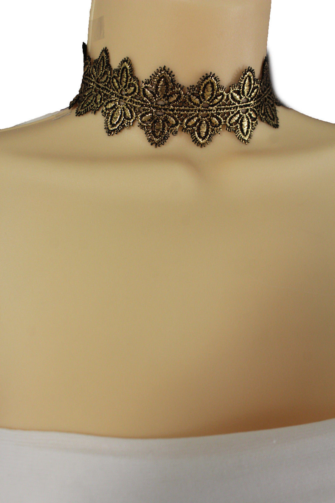wide gold choker necklace