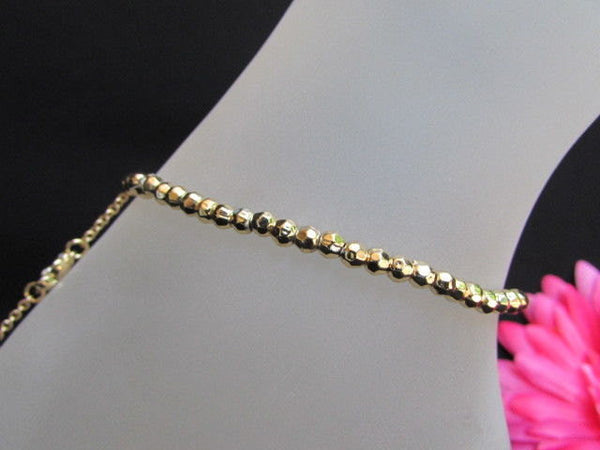 New Women Gold Metal Casual Trendy Fashion Anklet Foot Thin Chain Jewelry Small Flower Roses Clear Rhinestones Charm Beach Party Weddings - alwaystyle4you - 5