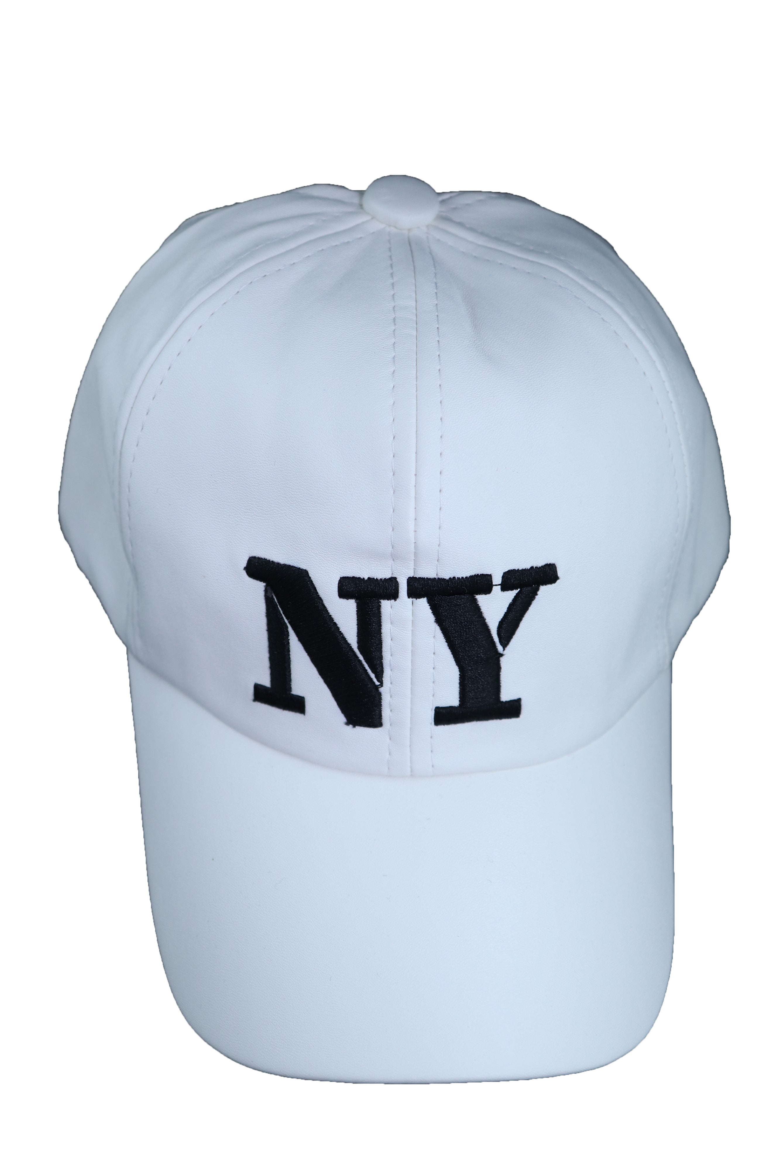 Brand New Women Men White Color Faux Leather Fashion Baseball Cap NY H ...