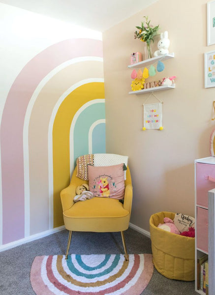 Baby girls rainbow bedroom decor