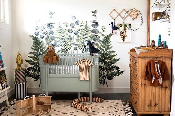 Woodland theme baby bedroom for boys and girls