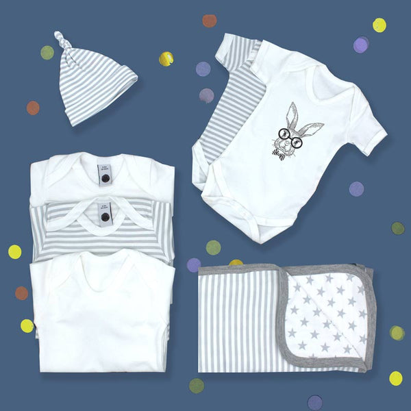 Essential baby clothes hamper in stripe print