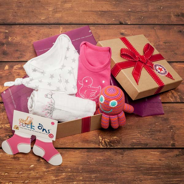 Baby bunting clothes in our girl's hampers
