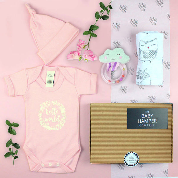 Baby girls letterbox hamper gift