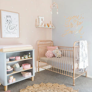 Baby Nursery decor, Metallic girls bedroom