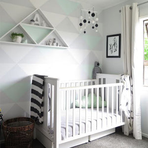 Baby Nursery decor, Monochrome and mint baby bedroom